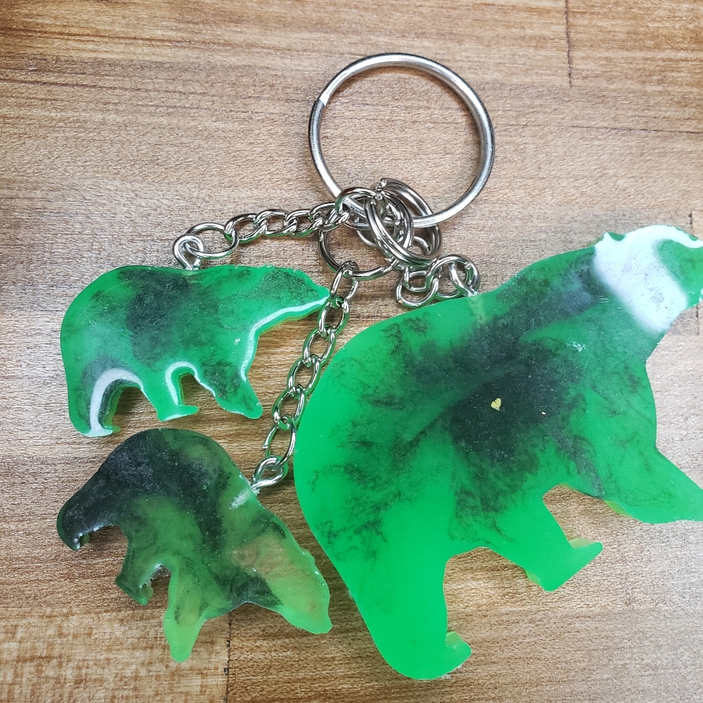 Mommy and me bear keychain